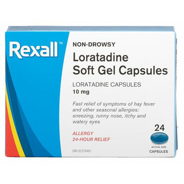 Rexall Loratadine Soft Gel Capsules for Allergy Relief 10mg